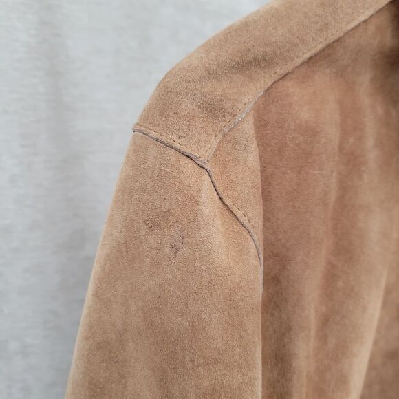 Kim Rogers Leather Schaket Shirt Jacket Snap Closures Tan Women's Size XL - Picture 5 of 13